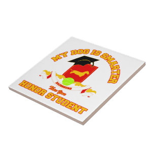 Azulejo De Cerâmica Dachshund [Fio-de cabelo]