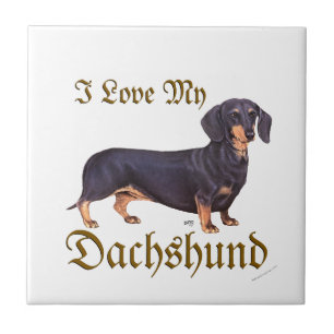 Azulejo De Cerâmica Dachshund Love