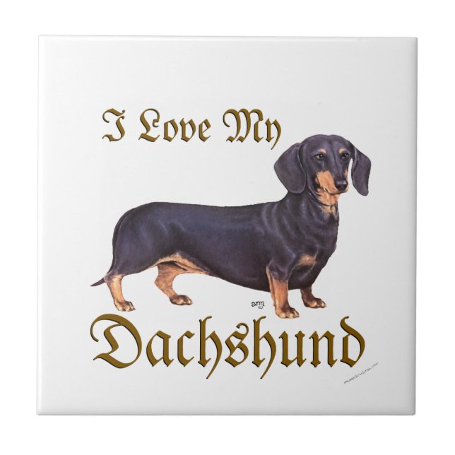 Azulejo De Cerâmica Dachshund Love (Frente)