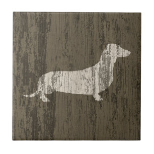 Azulejo De Cerâmica Dachshund meteorizado