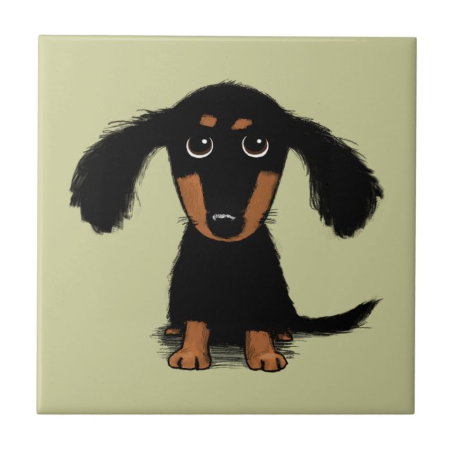 Azulejo De Cerâmica Dachshund Puppy (Frente)
