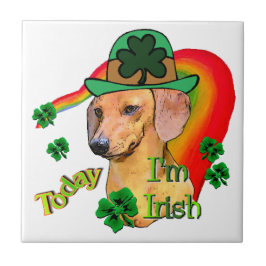 Azulejo De Cerâmica Dachshund St Patricks