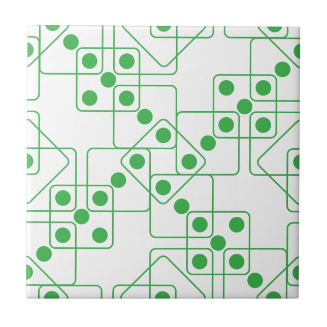 Azulejo De Cerâmica Dados verdes (Frente)