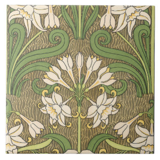 Azulejo De Cerâmica Daffodils de Nouveau da arte