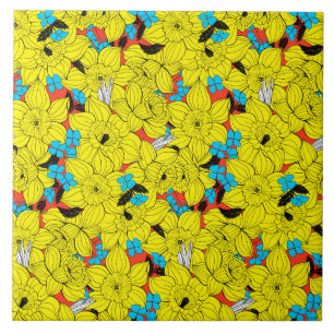 Azulejo De Cerâmica Daffodils primavera floral