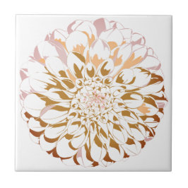 Azulejo De Cerâmica Dahlia flower ceramic accent tile - sepia tones