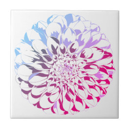 Azulejo De Cerâmica Dahlia flower ceramic tile - bright pink tones
