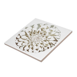 Azulejo De Cerâmica Dahlia flower ceramic tile - brown tones