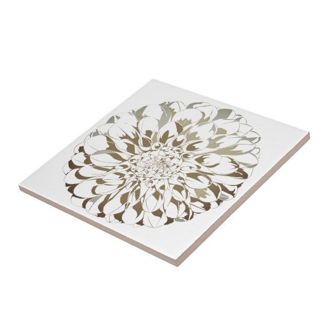 Azulejo De Cerâmica Dahlia flower ceramic tile - brown tones (Lateral)