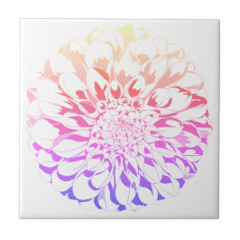 Azulejo De Cerâmica Dahlia flower ceramic tile - violet tones