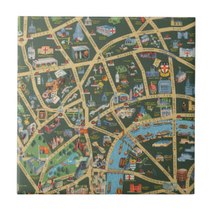 Azulejo De Cerâmica Daily Telegraph representa o mapa de Londres