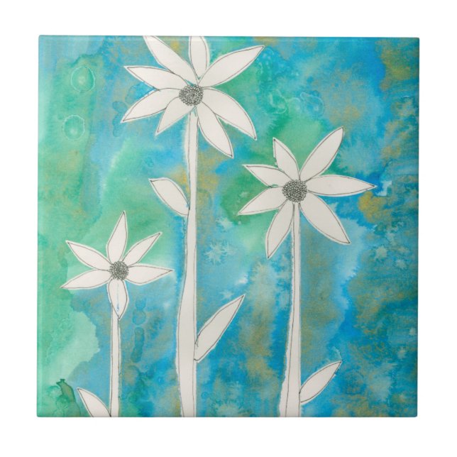 Azulejo De Cerâmica Daisies I (Frente)