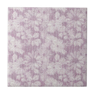 Azulejo De Cerâmica Daisy Despedaçada Texturizada em Relevo Lilás Suav