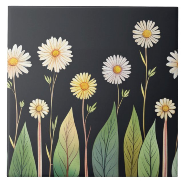 Azulejo De Cerâmica Daisy está na Noite (Frente)