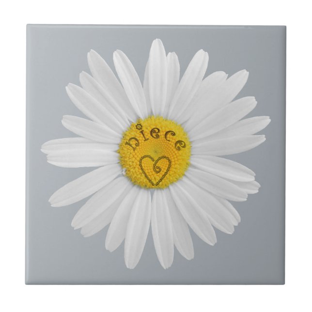 Azulejo De Cerâmica Daisy Flower For Niece Art Customize Background (Frente)