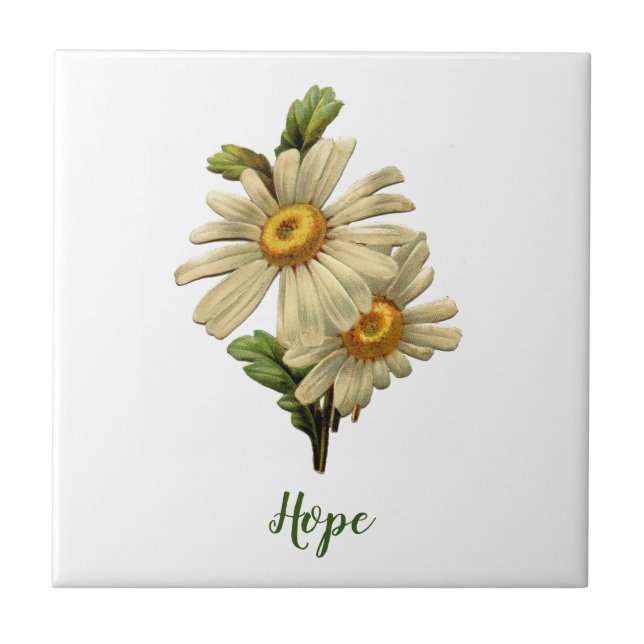 Azulejo De Cerâmica Daisy Hope Inspirational (Frente)