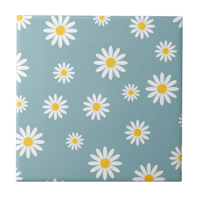Azulejo De Cerâmica Daisy Meadows Teal (Frente)