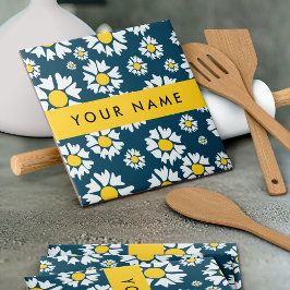 Azulejo De Cerâmica Daisy Pattern, White Daisies, Seu Nome