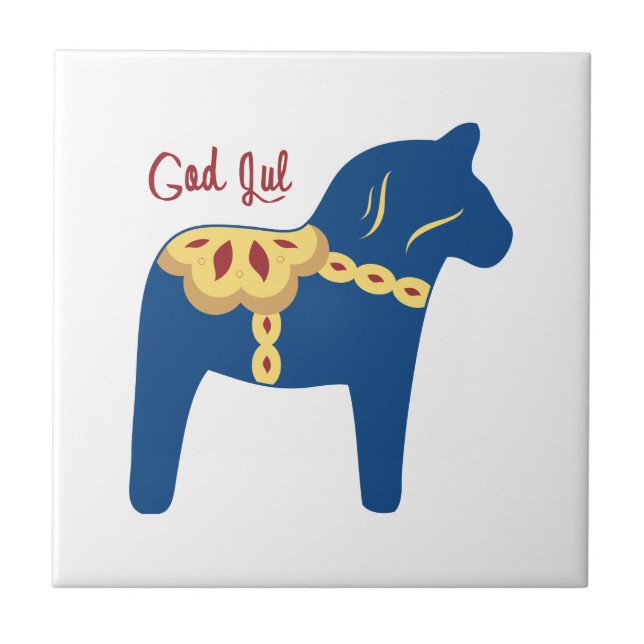 Azulejo De Cerâmica Dala God Jul (Frente)