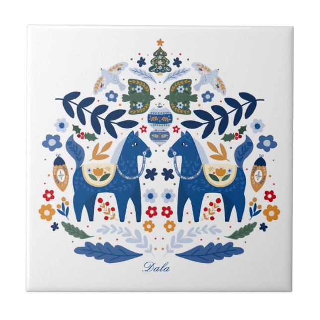 Azulejo De Cerâmica Dala Horse - Home Sweet Home (Frente)