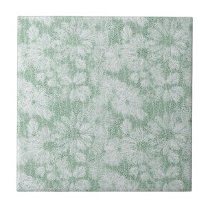 Azulejo De Cerâmica Dália Despedaçada Texturizada em Verde Menta Suave