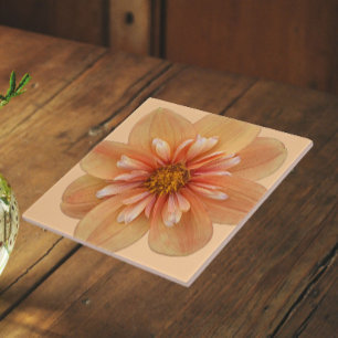 Azulejo De Cerâmica Dália Floral Colarete Laranja