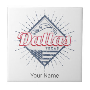 Azulejo De Cerâmica Dallas Texas City United States Vintage USA