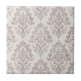 Azulejo De Cerâmica Damasceno Clássico Floral Suave Toupeira Aquarela