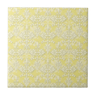 Azulejo De Cerâmica Damasco Amarelo Fofo