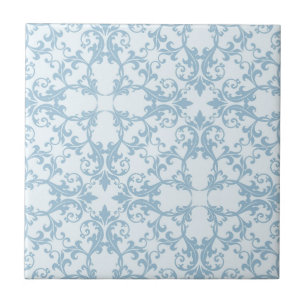 Azulejo De Cerâmica Damasco azul pálido