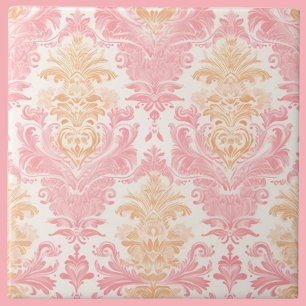 Azulejo De Cerâmica Damasco da Rosa claro Elegante
