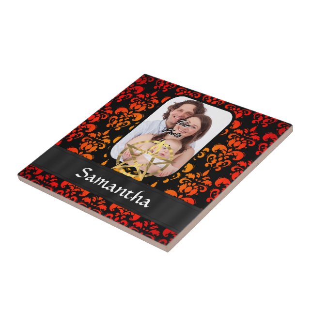 Azulejo De Cerâmica Damasco e pentáculo (Lateral)