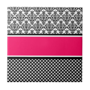 Azulejo De Cerâmica damasco rosa quente