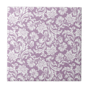 Azulejo De Cerâmica Damascos Florais de Vintage Branco e Puro 2