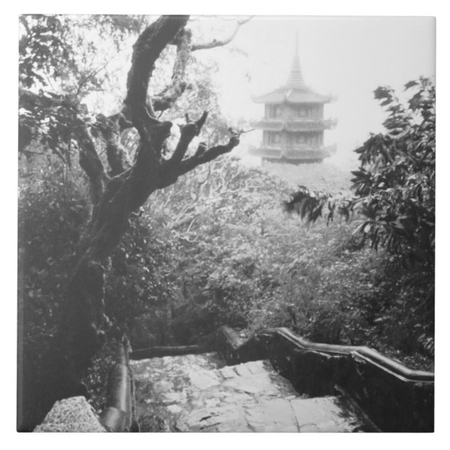 Azulejo De Cerâmica Danang Vietnã, Vista do Templo Montanha Marble (Frente)