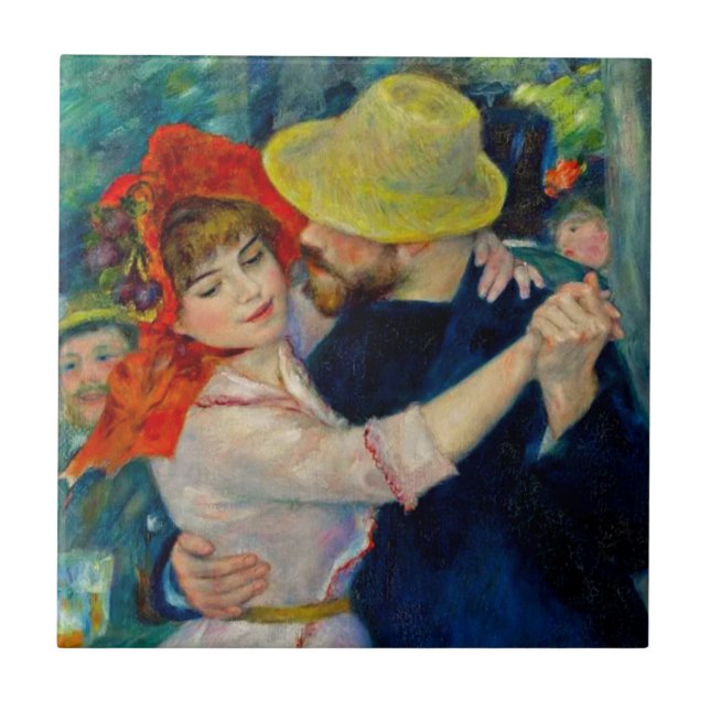 Azulejo De Cerâmica Dança em Boudonal Pierre Renoir (Frente)