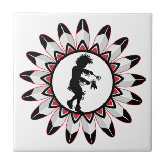Azulejo De Cerâmica Dança indiana do nativo americano