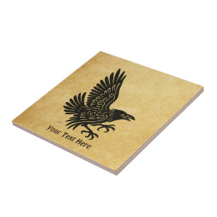 Azulejo De Cerâmica Dançando Norse Raven