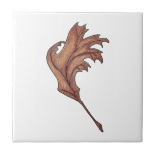 Azulejo De Cerâmica Dançando Oak Leaf Brown Ochre
