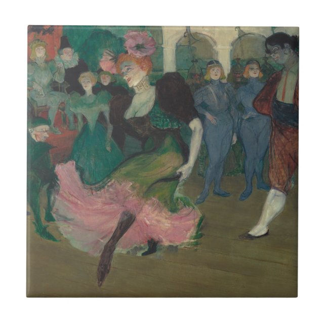 Azulejo De Cerâmica Dançar o Bolero - Pintura de Toulouse-Lautrec (Frente)
