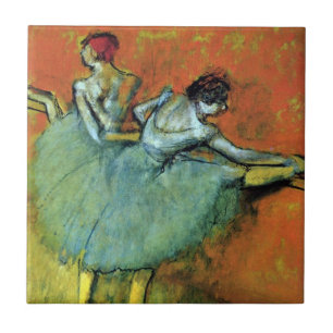 Azulejo De Cerâmica Dançarinas na Barra por Edgar Degas, Balé Vintage