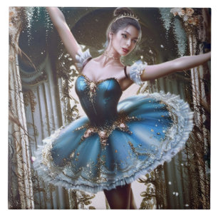 Azulejo De Cerâmica Dançarino balé num Tutu Azul
