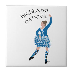 Azulejo De Cerâmica Dançarino das Terras Altas Escocesas - Teal
