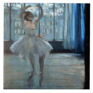 Azulejo De Cerâmica Dançarino de Edgar Degas na frente de uma janel