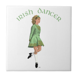 Azulejo De Cerâmica Dançarino Irlandês - Verde