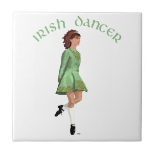 Azulejo De Cerâmica Dançarino Irlandês - Verde