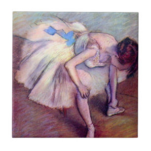 Azulejo De Cerâmica Dançarino sentado por Edgar Degas, Arte Balé de