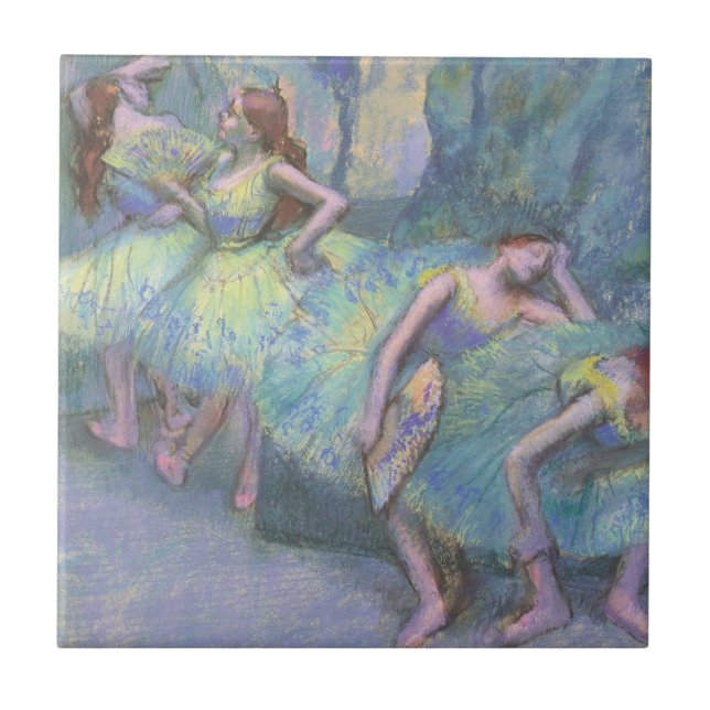Azulejo De Cerâmica Dançarinos balés nas Asas por Edgar Degas (Frente)