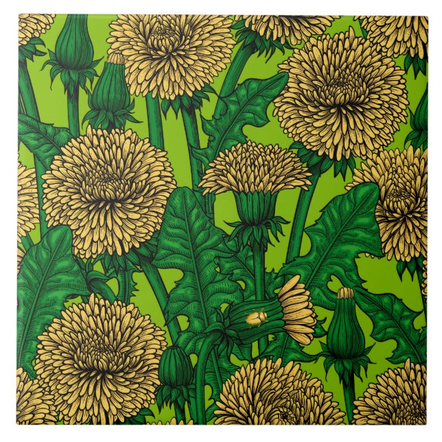 Azulejo De Cerâmica Dandelions (Frente)