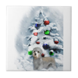 Azulejo De Cerâmica Dandie Dinmont Christmas